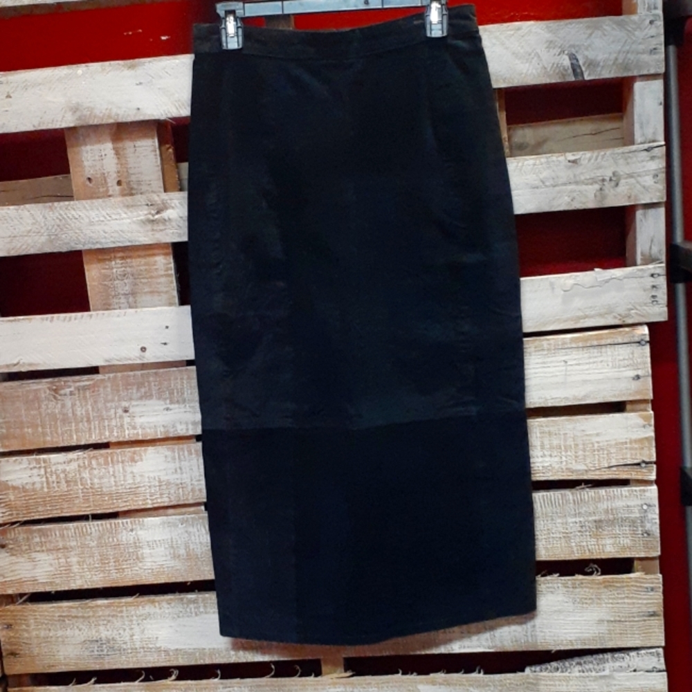 Vintage Paris Sports Club leather skirt black Size 9